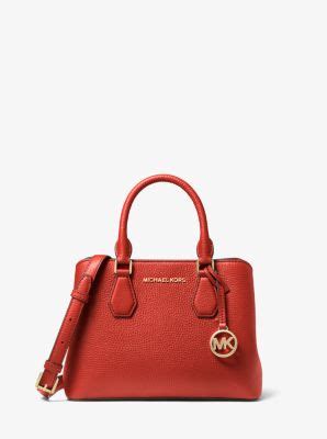 Camille Small Pebbled Leather Satchel .